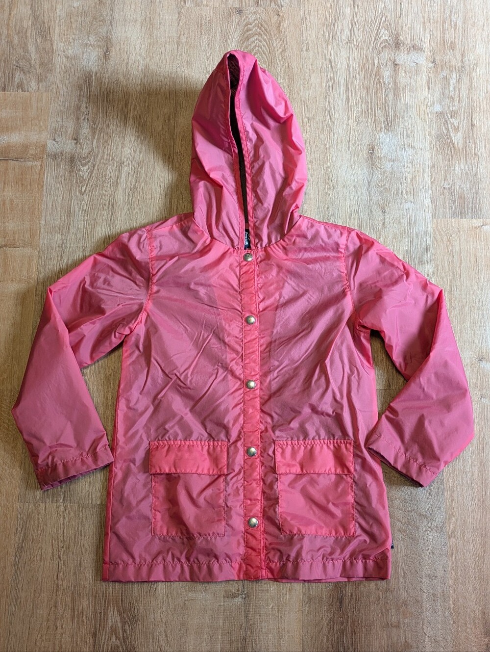 Vintage Girls Roots Pink Rain Coat Size Medium